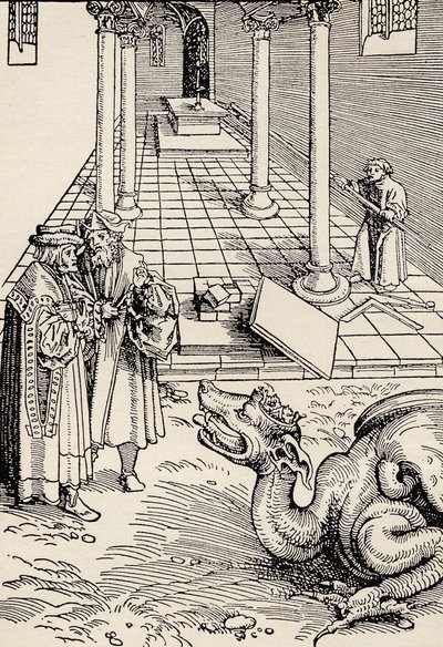 De Tempel Bouwen, naar een houtsnede uit de Septemberbijbel door Martin Luther, uit 